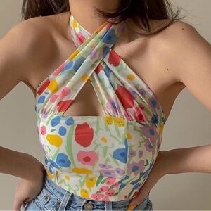 With Jean Tulip Halter Top